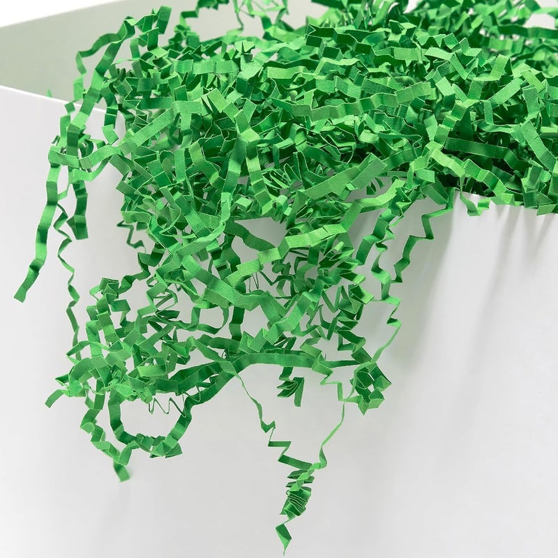 Mefleet 1/2 LB Crinkle Cut Paper Shred Filler 8 oz Green Crinkle Shredded Paper for Gift Box - Gift Basket Bag Filler - Grass Cushion Stuffing for Easter, Mother's day, Holiday Packaging Wrapping - Image 2